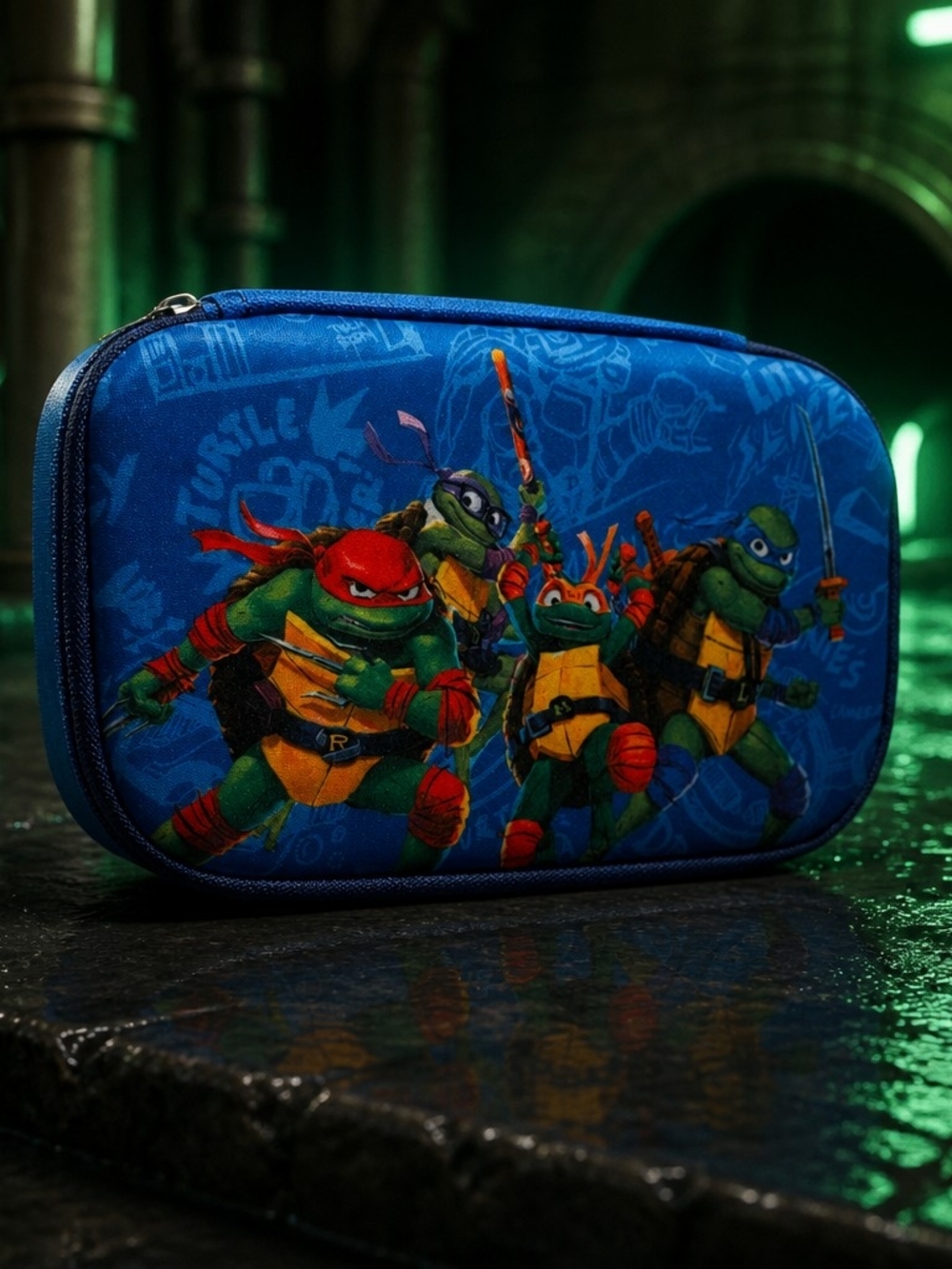 Teenage Mutant Ninja Turtles Blue Single Zip Rectangular Canvas Pencil Case